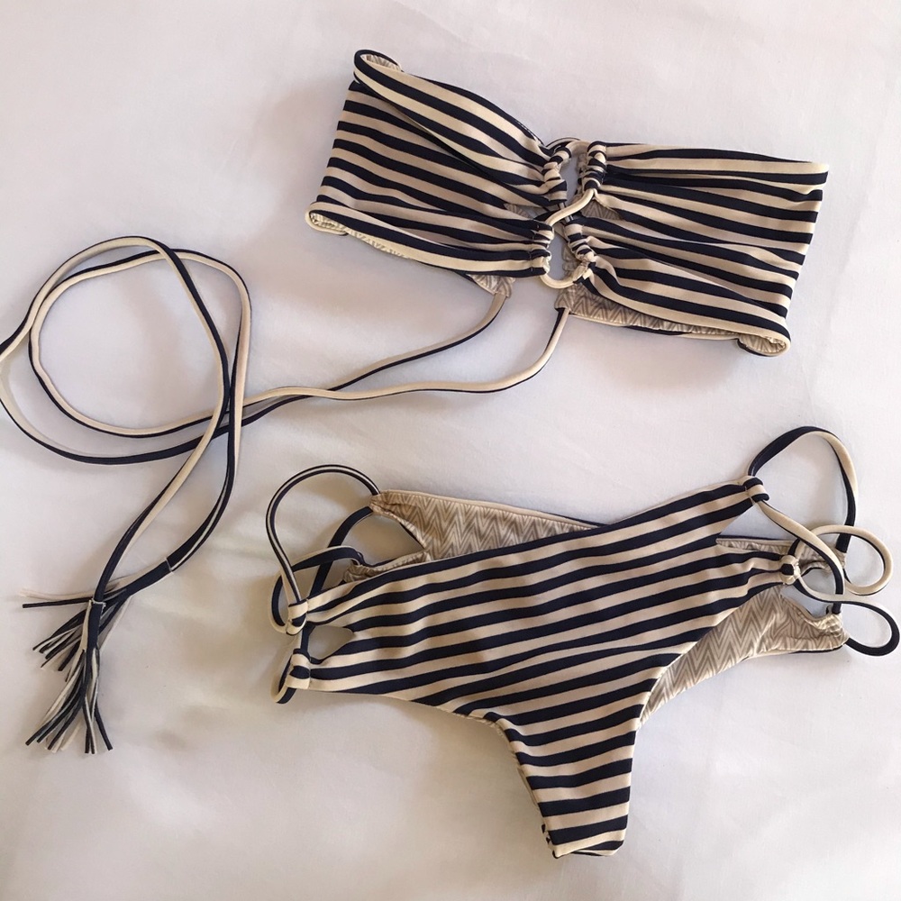 Acacia Lumahai top M and Kauai bottoms S in stripe